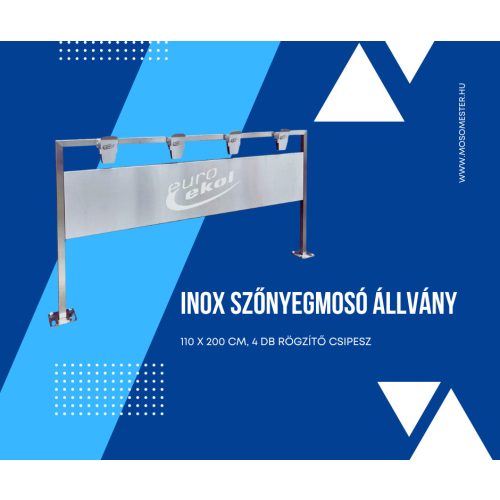 Szőnyegmosó állvány inox 4 felfogató csipesszel